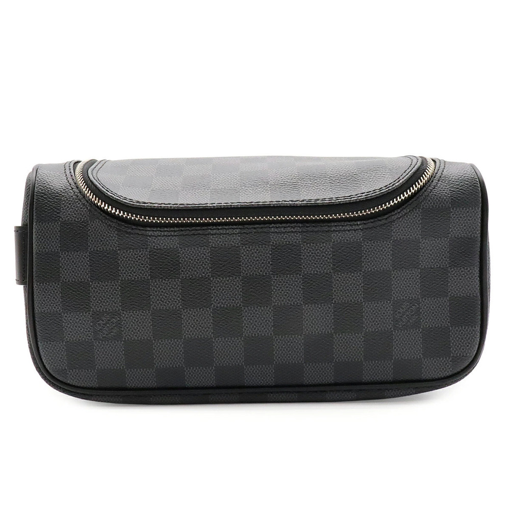 LOUIS VUITTON Damier Graphite Black Toiletry Pouch Bag Handbag